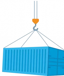 shipping-container-in-a crane-vector-image