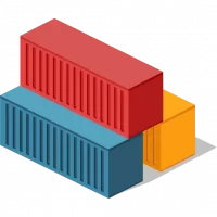 container-stack-in-port-yards-vector-image